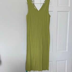 Talbots Olive Sleeveless Midi Dress